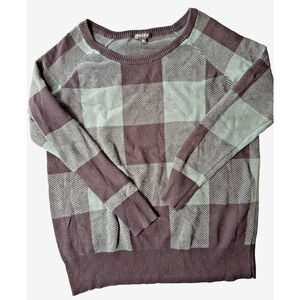 Torrid Olive Green Plaid Sweater Size 00 Cotton Holiday Party Christmas Preppy